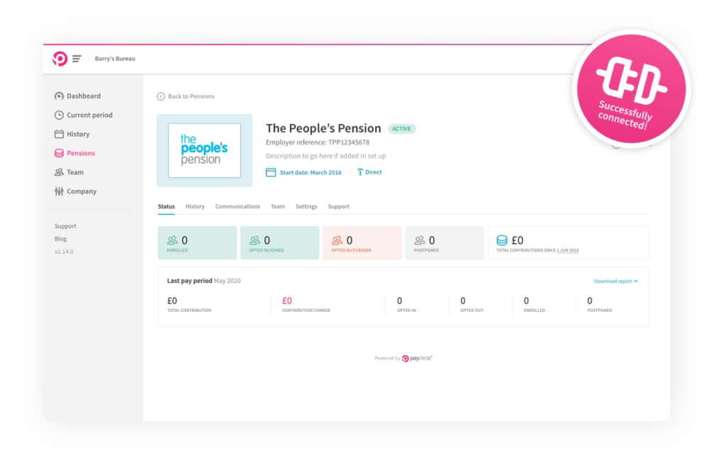 Peoples pension on dashboard