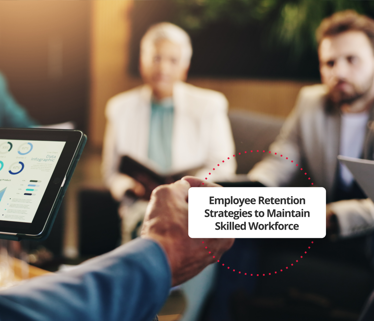 Employees discussing retention strategies