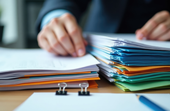 Employee doing manual process