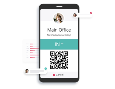 Mobile phone displaying time analytics data for workforce performance insights.