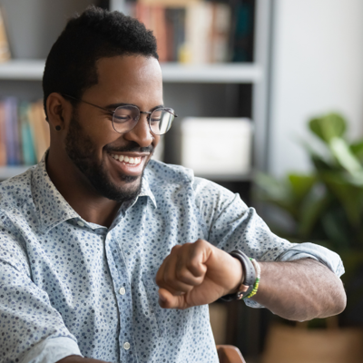 Person Using Time And Attendance Software