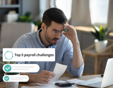 Employee reviewing payroll challenges 