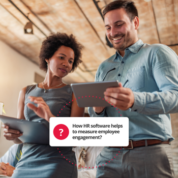 Human resources using software to measure employee engagement
