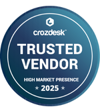 Crozdesk trusted vendor award 2025
