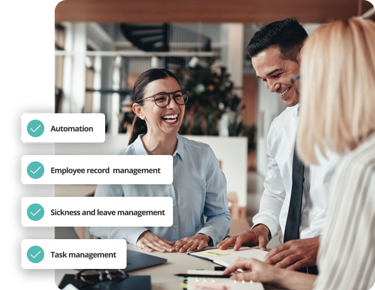 Graphic Showing Examples Of Hr Software Features