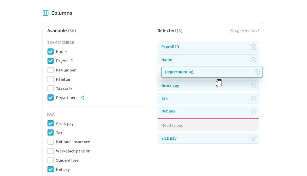 Build your own paycircle reports
