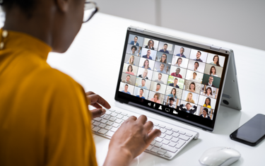 Employee On A Hybrid Working Call