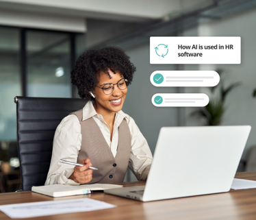 HR professional using AI in HR Software